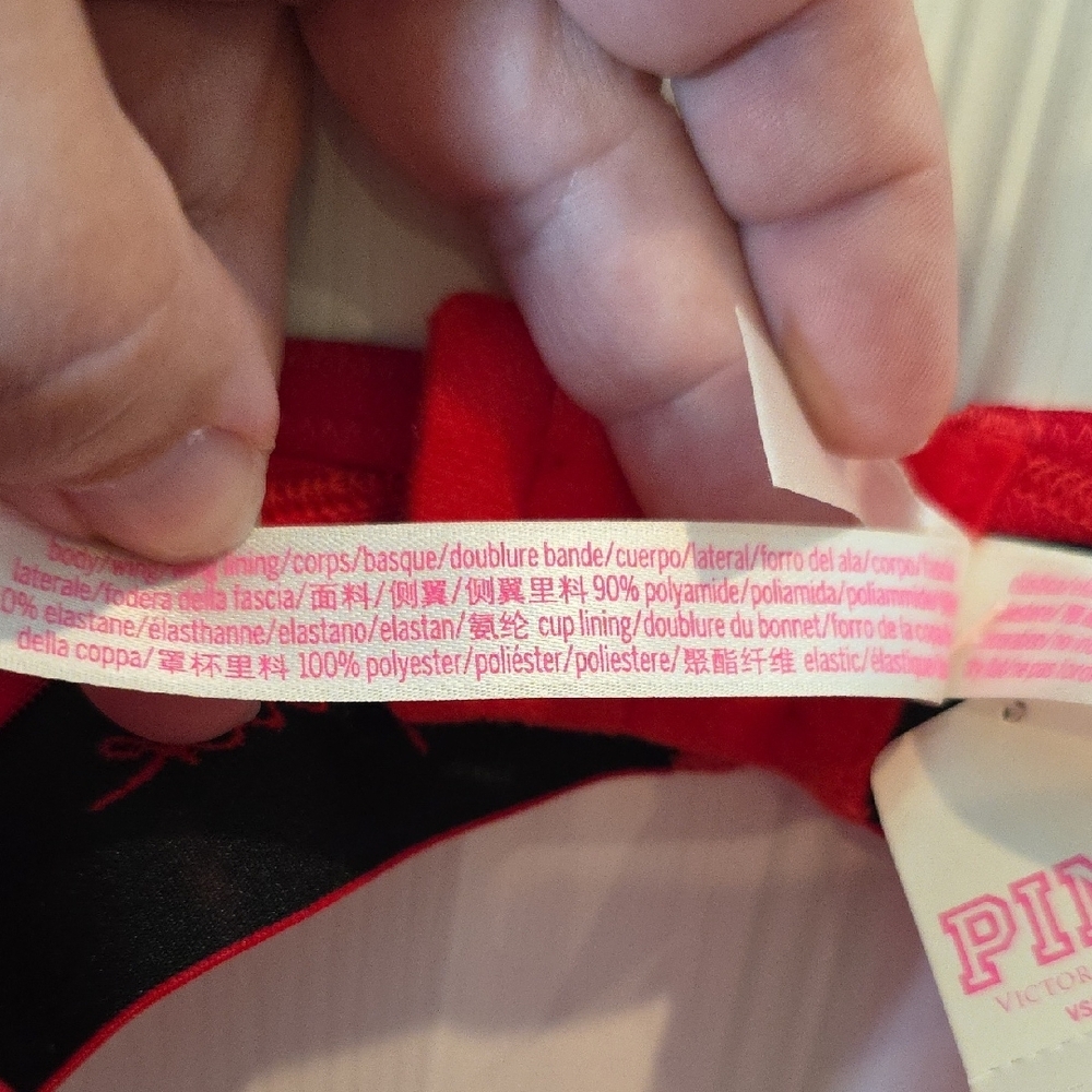 NWT Pink by Victoria's Secret Wear Everywhere Push-Up Bra in Red, Size 36DD - Picture 8 of 12